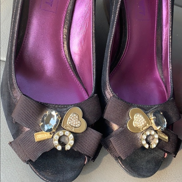 coach poppy jaden embellished metallic brown 7B - Picture 1 of 5